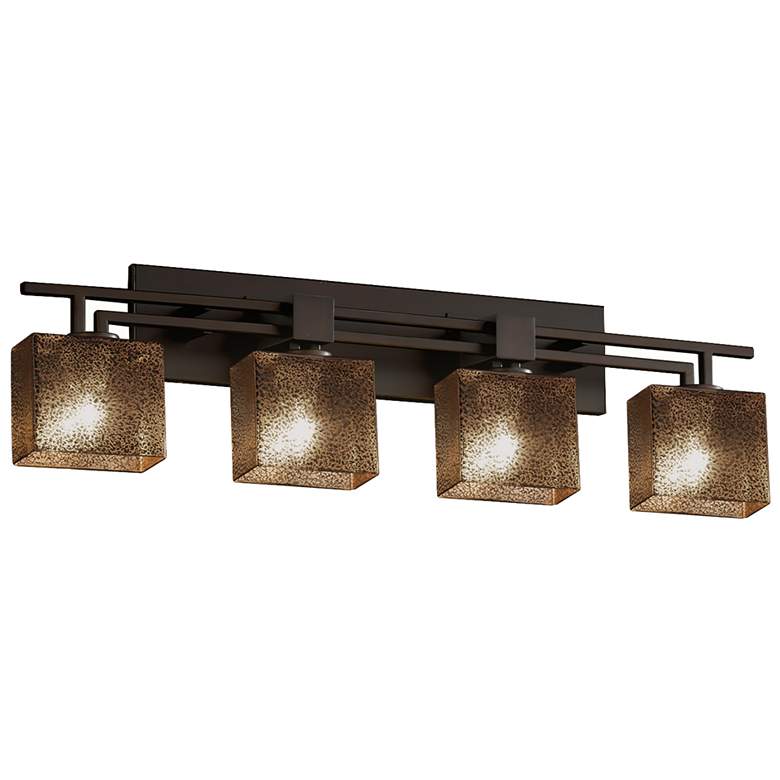 Image 1 Fusion - Aero 4-Light LED Rectangular Bath Bar - Glass - Bronze