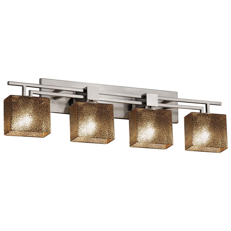 Image 1 Fusion - Aero 4-Light LED Rectangular Bath Bar - Glass - Nickel