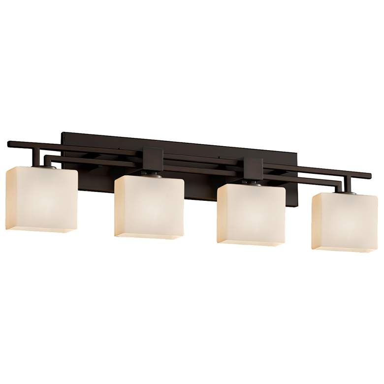 Image 1 Fusion - Aero 4-Light LED Rectangular Bath Bar - Opal - Bronze