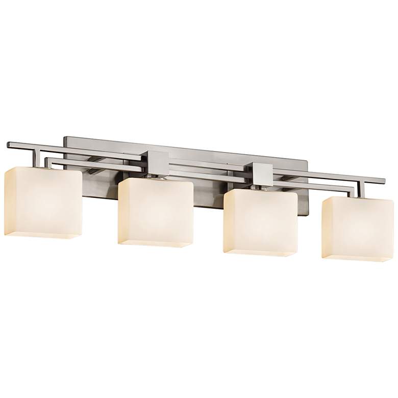 Image 1 Fusion - Aero 4-Light LED Rectangular Bath Bar - Opal - Nickel
