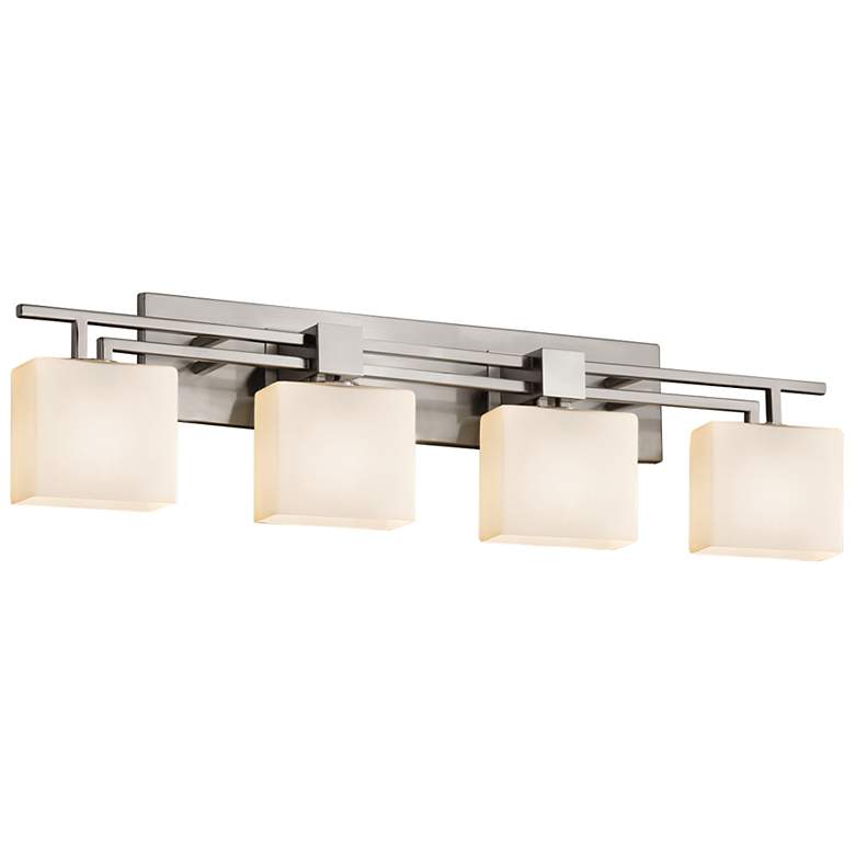 Image 2 Fusion - Aero 4-Light LED Rectangular Bath Bar - Opal - Nickel
