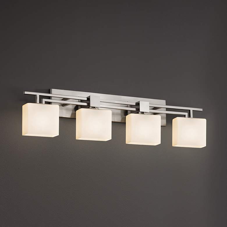 Image 1 Fusion - Aero 4-Light LED Rectangular Bath Bar - Opal - Nickel