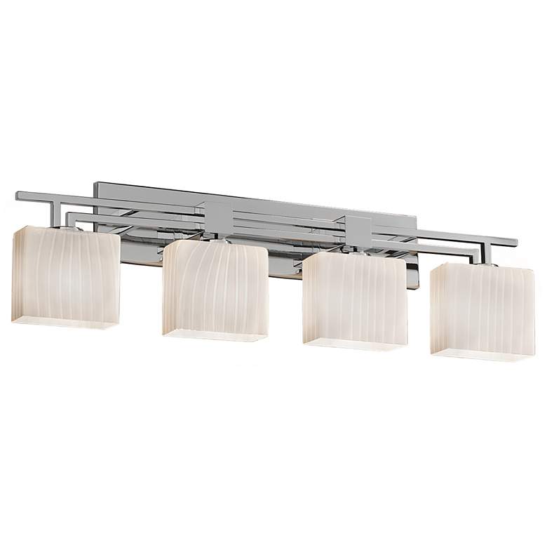 Image 2 Fusion - Aero 4-Light LED Rectangular Bath Bar - Ribbon - Chrome