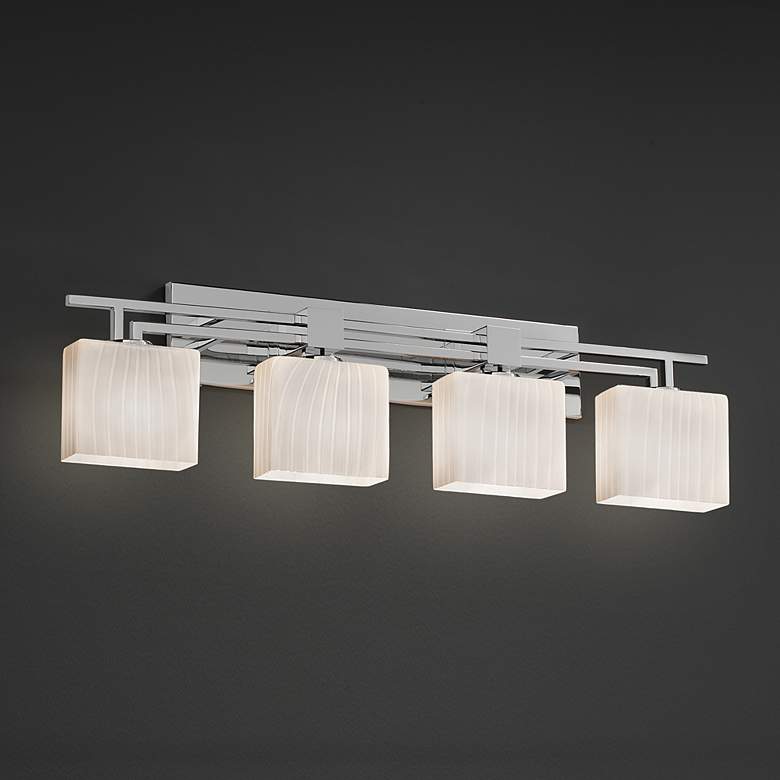 Image 1 Fusion - Aero 4-Light LED Rectangular Bath Bar - Ribbon - Chrome