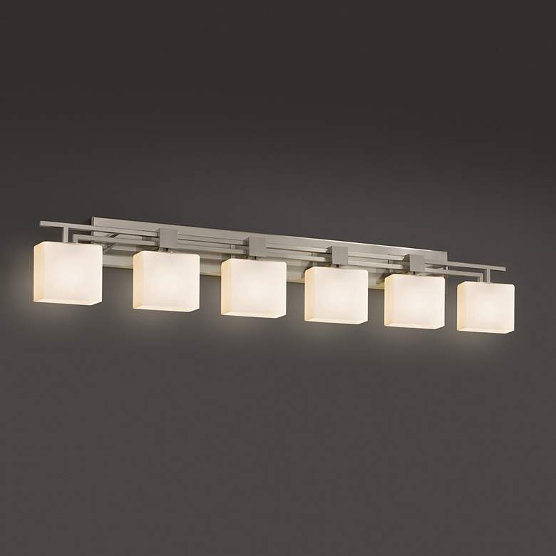 Image 1 Fusion - Aero 6-Light LED Rectangular Bath Bar - Opal - Nickel
