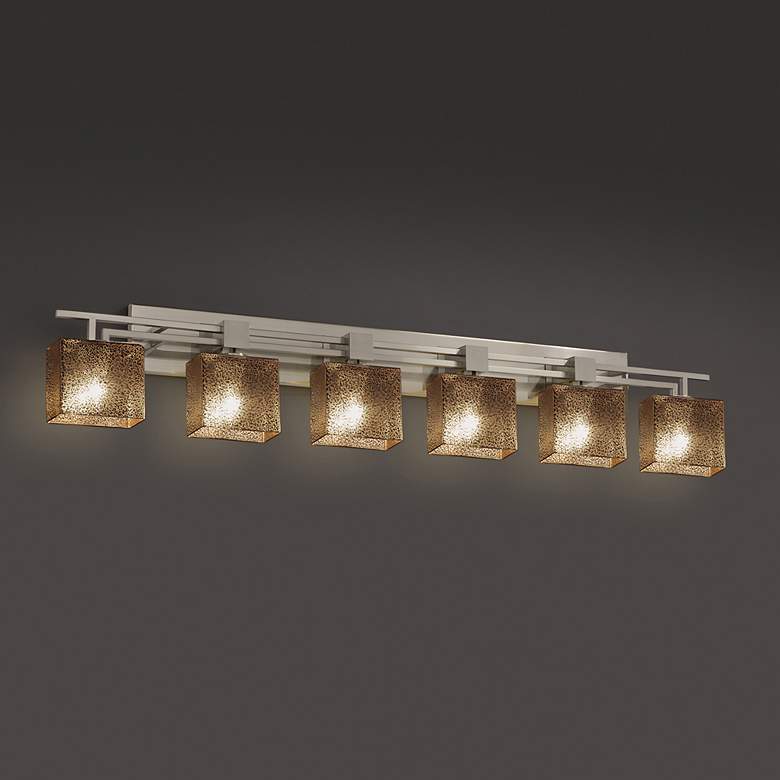 Image 1 Fusion - Aero 6-Light Rectangular Bath Bar - Glass - Nickel