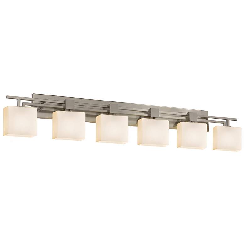 Image 1 Fusion - Aero 6-Light Rectangular Bath Bar - Opal - Nickel