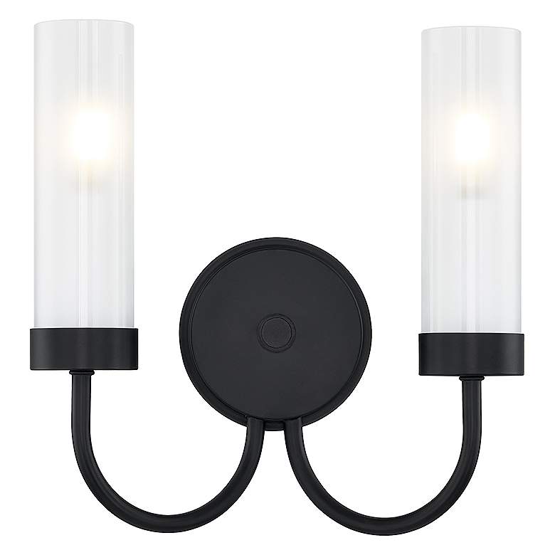 Image 3 Fusion Anchor 12" High Matte Black 2-Light ADA Wall Sconce more views