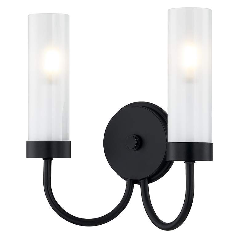 Image 4 Fusion Anchor 12" High Matte Black 2-Light ADA Wall Sconce more views