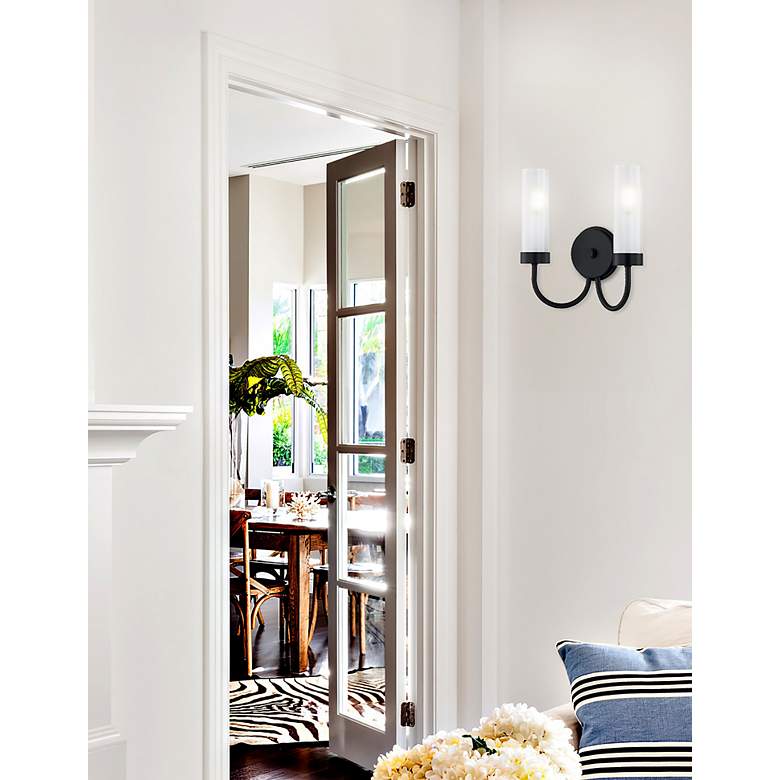 Image 5 Fusion Anchor 12" High Matte Black 2-Light ADA Wall Sconce more views
