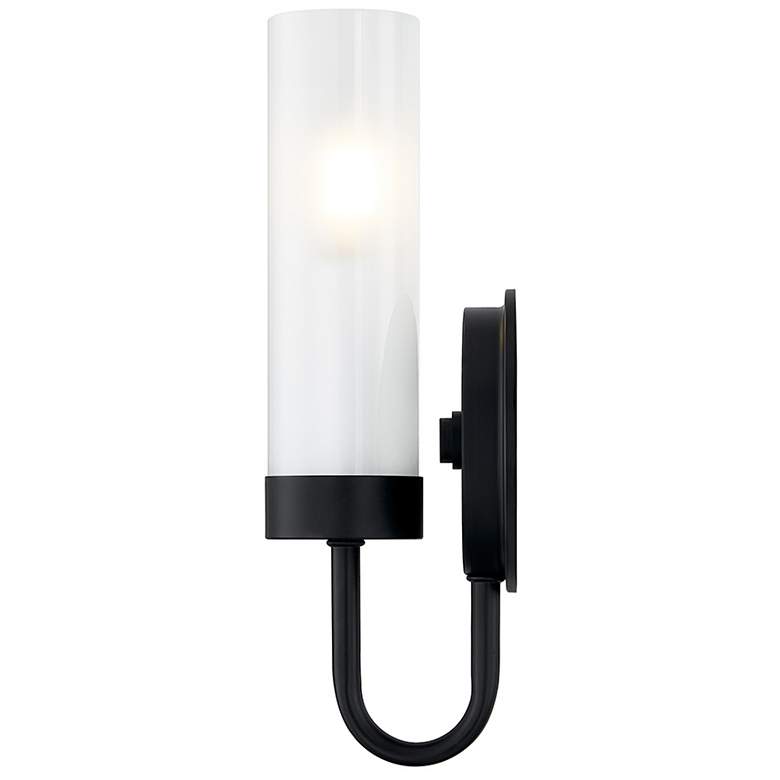 Image 3 Fusion Anchor 12" High Matte Black ADA Wall Sconce With Clear Frosted more views