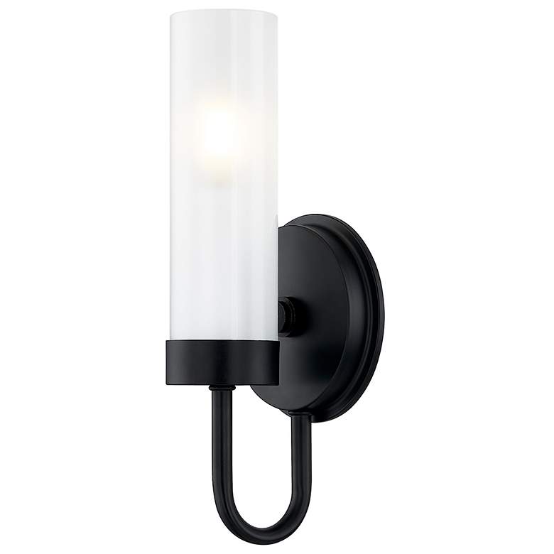 Image 4 Fusion Anchor 12" High Matte Black ADA Wall Sconce With Clear Frosted more views
