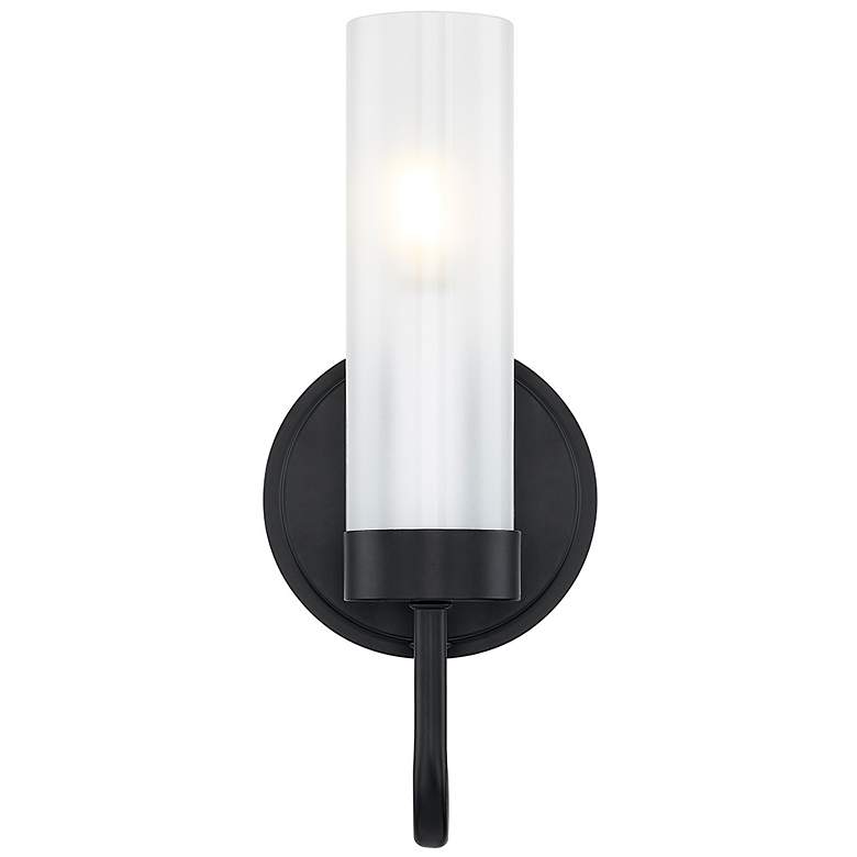 Image 5 Fusion Anchor 12" High Matte Black ADA Wall Sconce With Clear Frosted more views