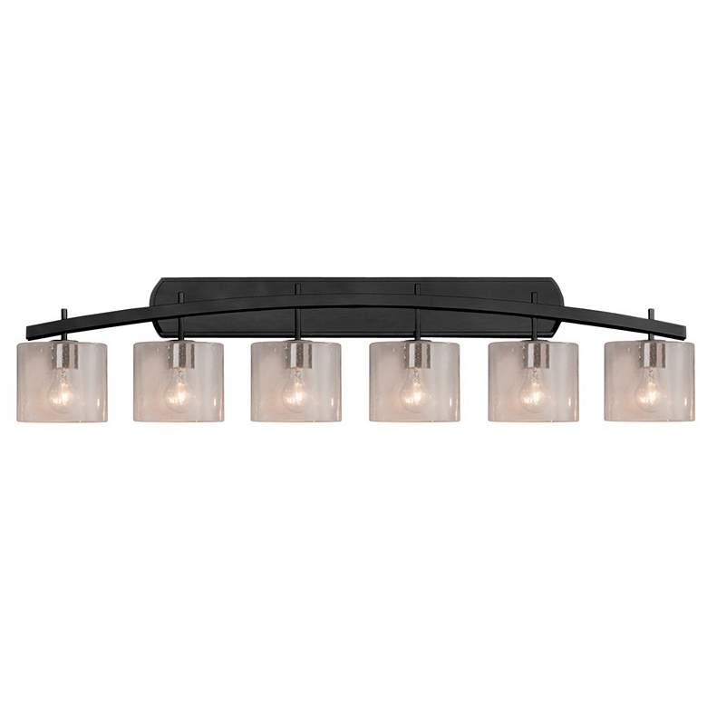 Image 1 Fusion Archway 6-Light Bath Bar - Oval Shade - Black - Seeded - LED