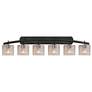Fusion Archway 6-Light Bath Bar - Oval Shade - Black - Seeded - LED