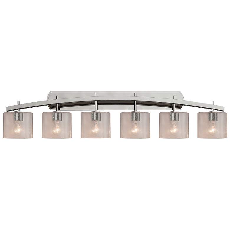 Image 1 Fusion Archway 6-Light Bath Bar - Oval Shade - Nickel - Seeded - LED
