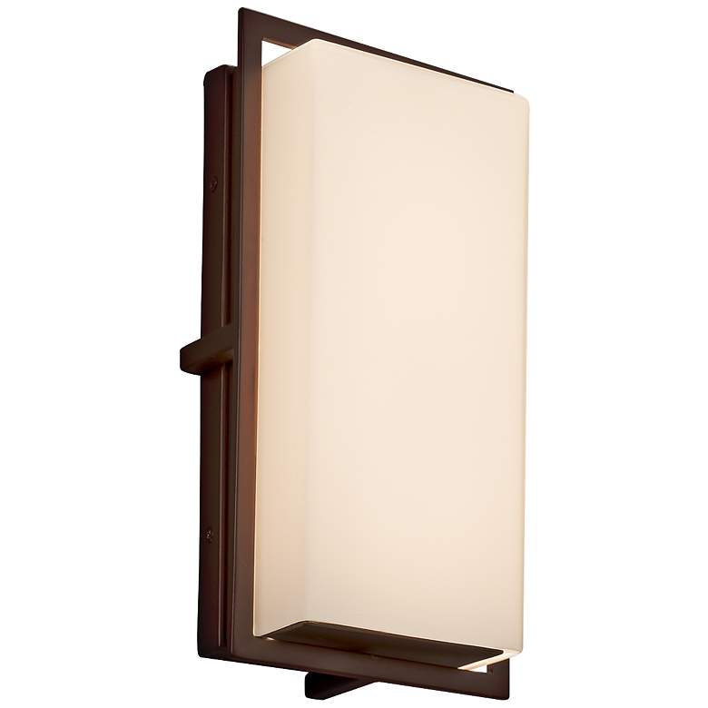 Image 1 Fusion Avalon 12" High Opal Glass Bronze LED Outdoor Wall Light