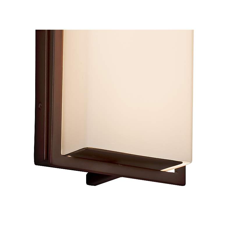 Image 2 Fusion Avalon 12" High Opal Glass Bronze LED Outdoor Wall Light more views