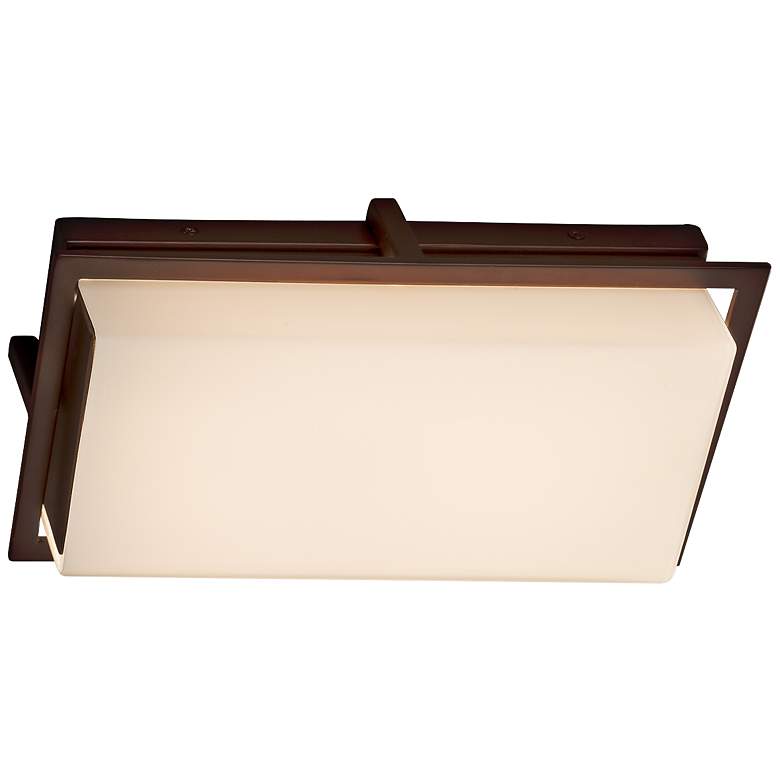 Image 3 Fusion Avalon 12" High Opal Glass Bronze LED Outdoor Wall Light more views