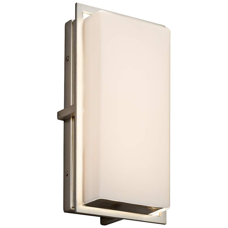 Image 1 Fusion Avalon 12" High Opal Glass Nickel LED Outdoor Wall Light
