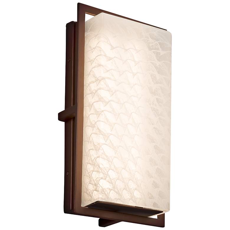 Image 1 Fusion Avalon 12"H Weave Glass Bronze LED Outdoor Wall Light