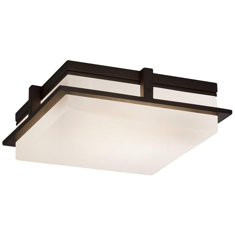 Image 1 Fusion Avalon 14 inchW Dark Bronze LED Outdoor Ceiling Light