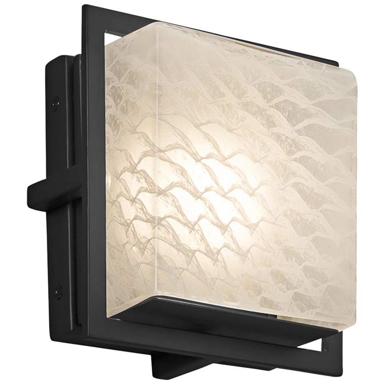 Image 1 Fusion Avalon 6 1/2" High Black Weave LED Outdoor Wall Light