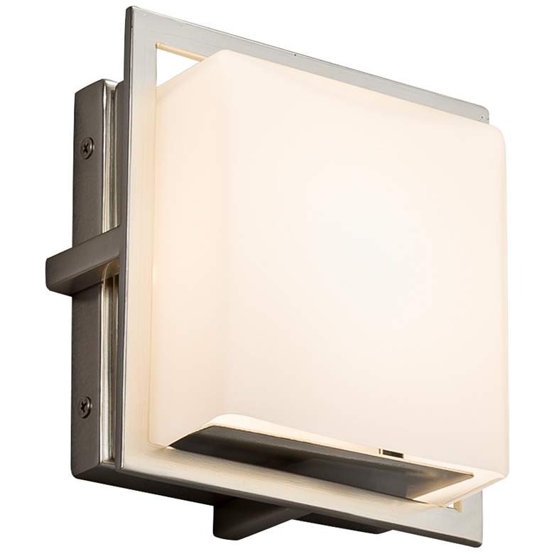 Image 1 Fusion Avalon 6 1/2 inch High Brushed Nickel LED Outdoor Wall Light