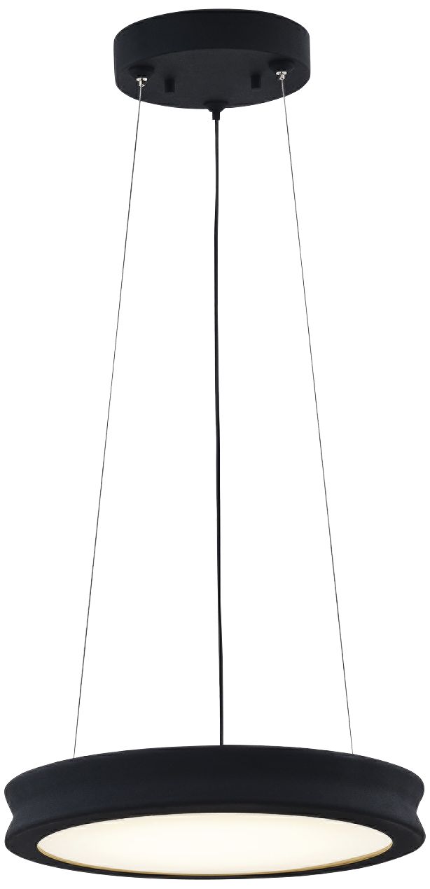 Fusion™ Bevel 12 1/2"W Matte Black LED Pendant Light