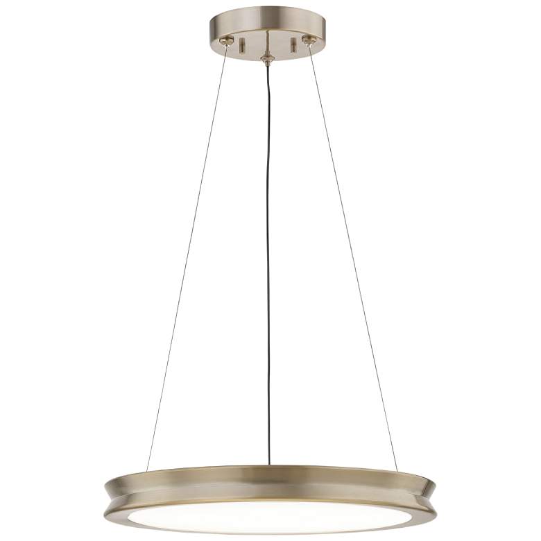 Image 1 Fusion™ Bevel 16" Wide Brushed Brass LED Pendant Light