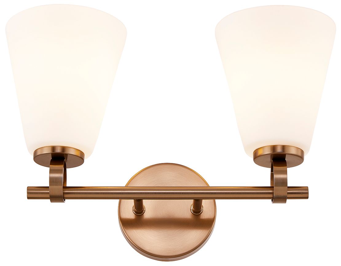 Image 2 Fusion Bolzano 16" Wide 2-Light Brushed Brass, Opal Bath/Vanity more views