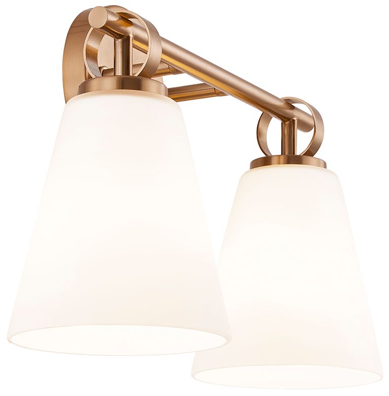 Image 4 Fusion Bolzano 16" Wide 2-Light Brushed Brass, Opal Bath/Vanity more views