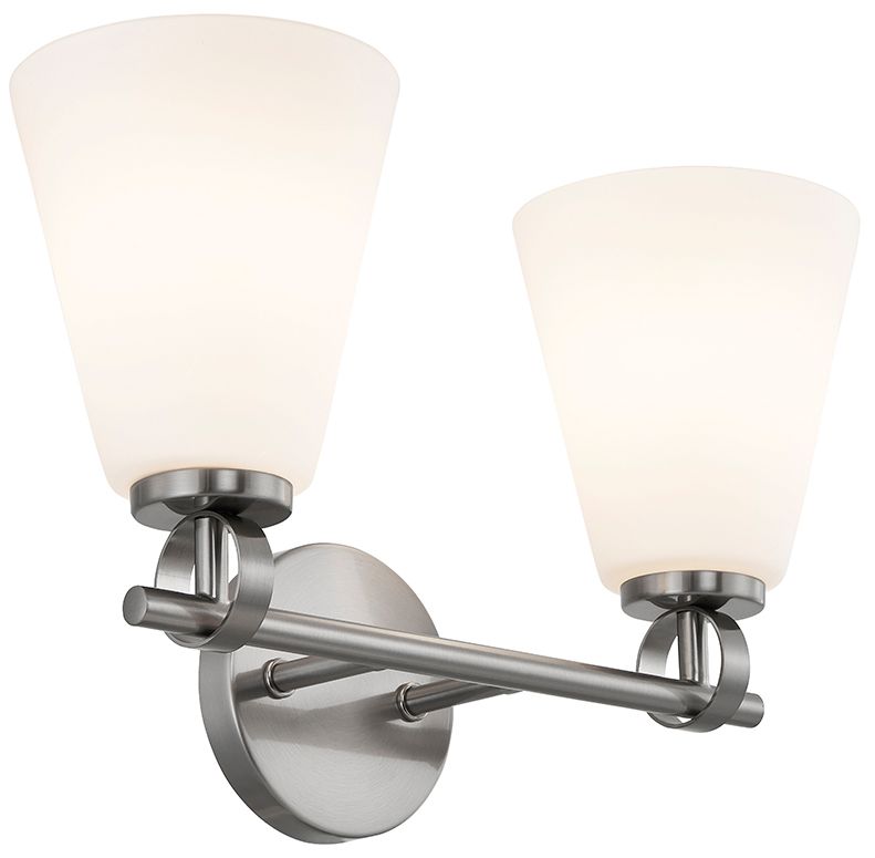 Image 3 Fusion Bolzano 16" Wide 2-Light Brushed Nickel, Opal Bath/Vanity more views
