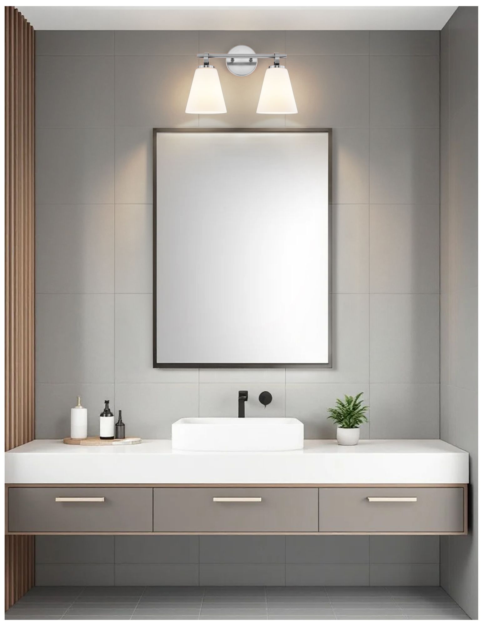Image 5 Fusion Bolzano 16" Wide 2-Light Brushed Nickel, Opal Bath/Vanity more views