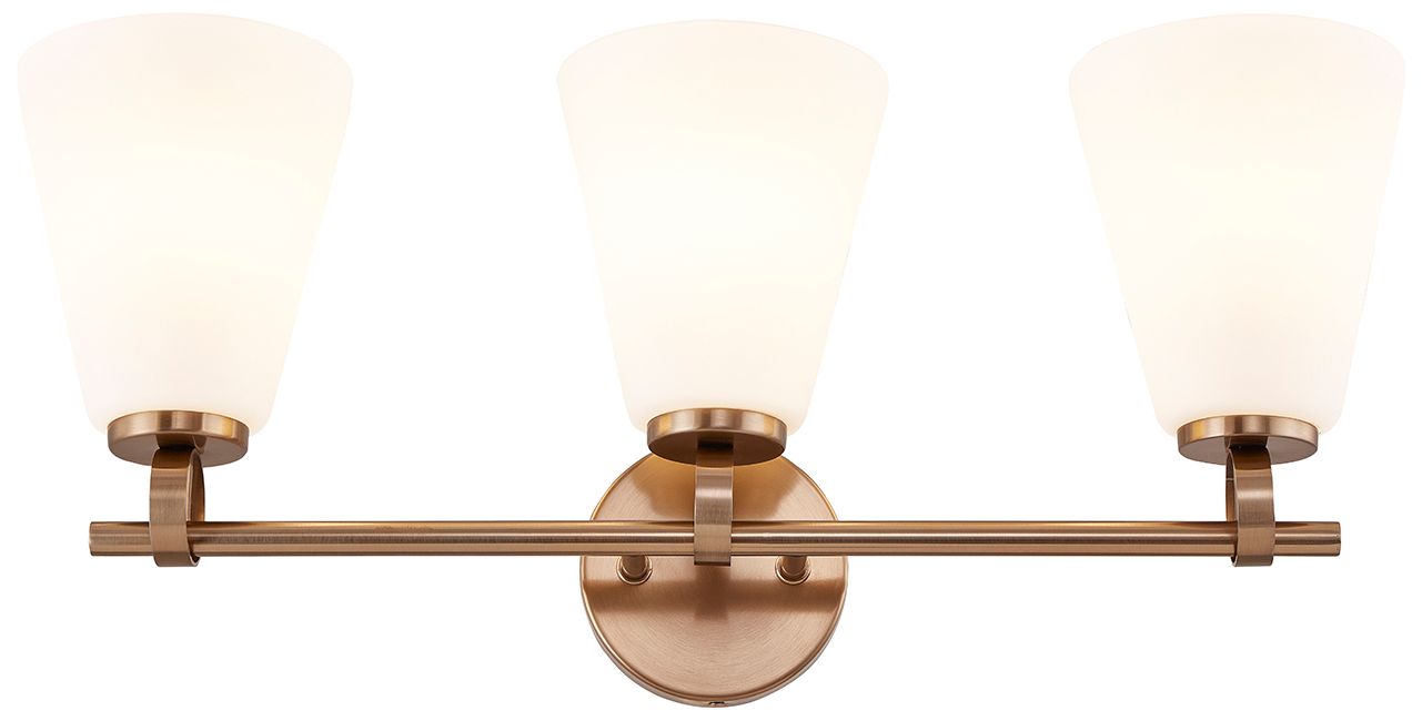 Image 2 Fusion Bolzano 24" Wide 3-Light Brushed Brass, Opal Bath/Vanity more views