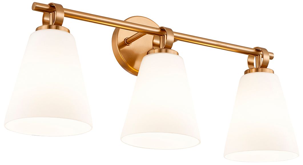 Image 3 Fusion Bolzano 24" Wide 3-Light Brushed Brass, Opal Bath/Vanity more views