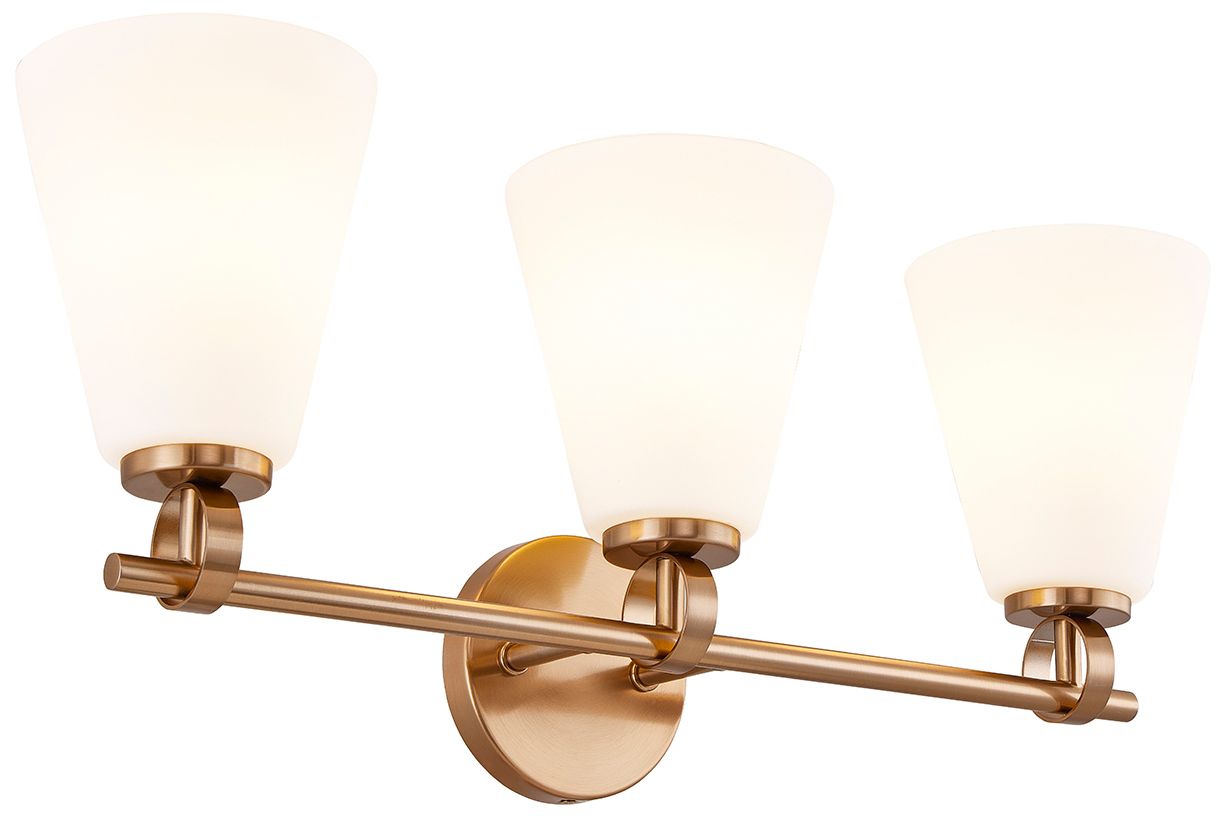 Image 4 Fusion Bolzano 24" Wide 3-Light Brushed Brass, Opal Bath/Vanity more views