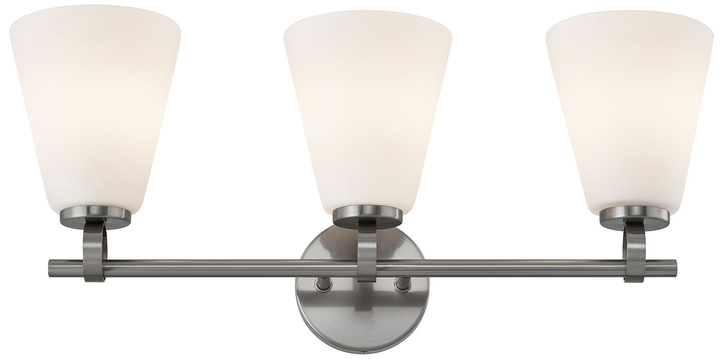 Image 2 Fusion Bolzano 24" Wide 3-Light Brushed Nickel, Opal Bath/Vanity more views