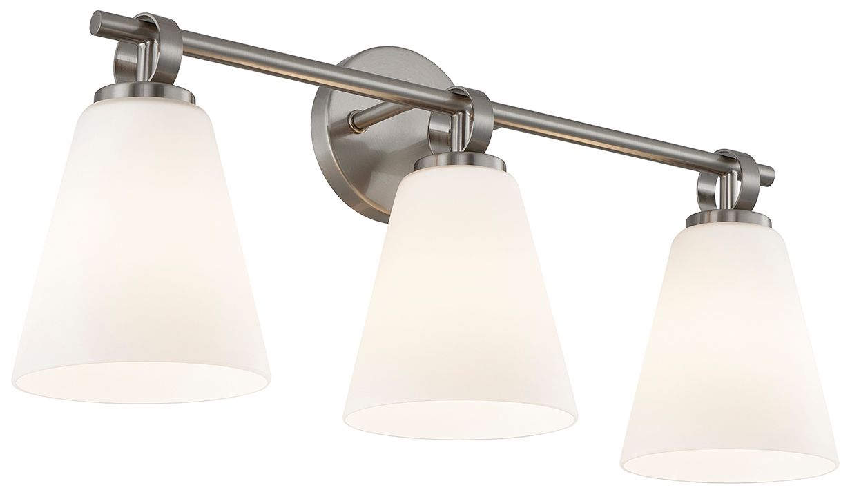 Image 3 Fusion Bolzano 24" Wide 3-Light Brushed Nickel, Opal Bath/Vanity more views