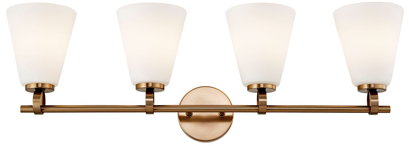 Image 2 Fusion Bolzano 33" Wide 4-Light Brushed Brass, Opal Bath/Vanity more views