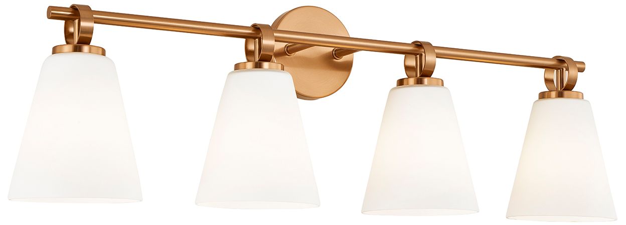 Image 3 Fusion Bolzano 33" Wide 4-Light Brushed Brass, Opal Bath/Vanity more views