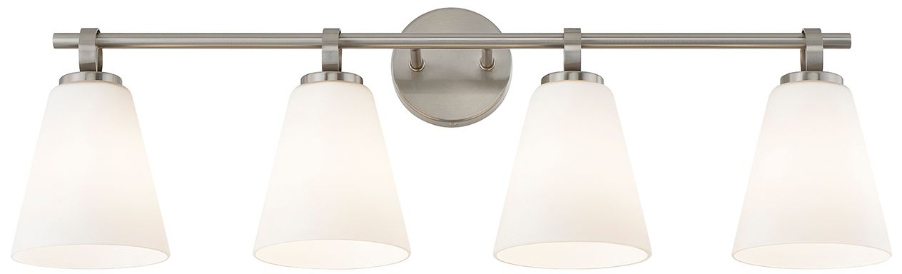 Image 3 Fusion Bolzano 33" Wide 4-Light Brushed Nickel, Opal Bath/Vanity more views