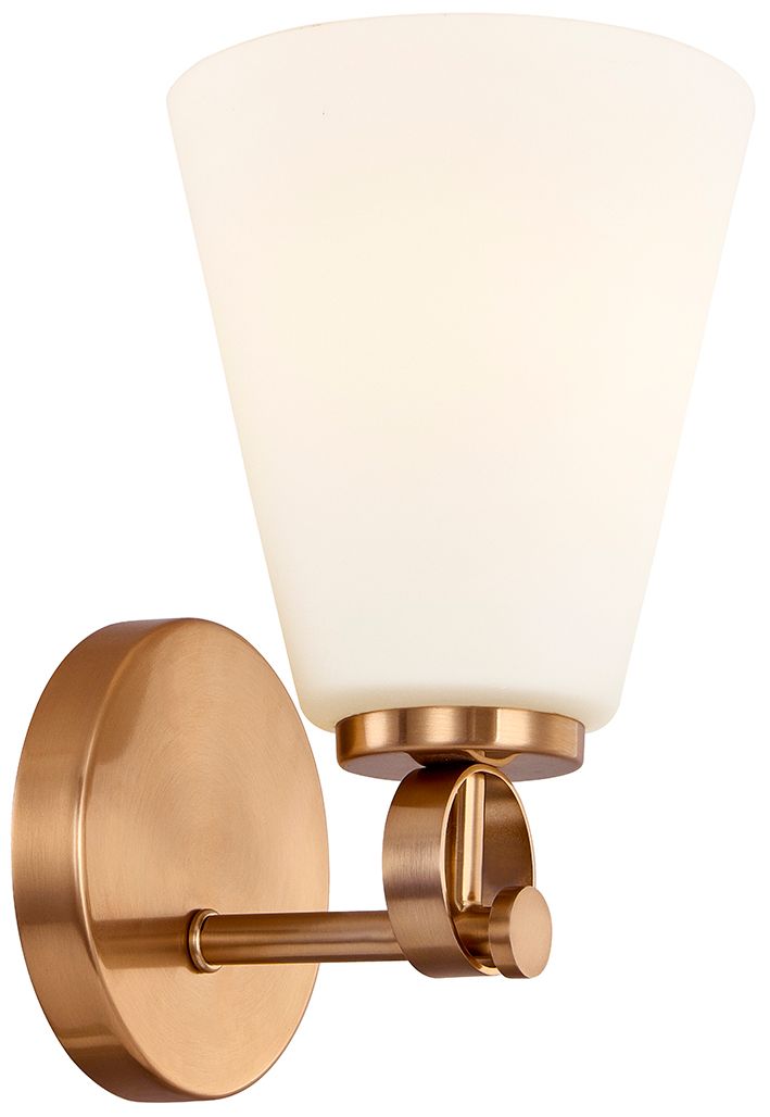 Image 2 Fusion Bolzano 9.75" High Brushed Brass, Opal Wall Sconce more views