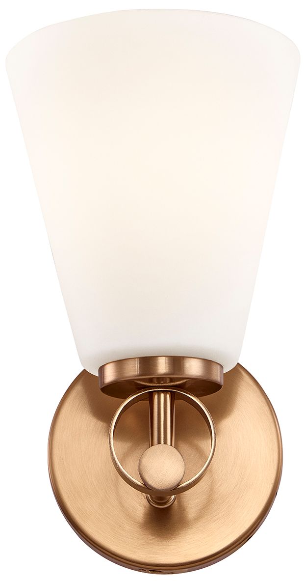 Image 4 Fusion Bolzano 9.75" High Brushed Brass, Opal Wall Sconce more views