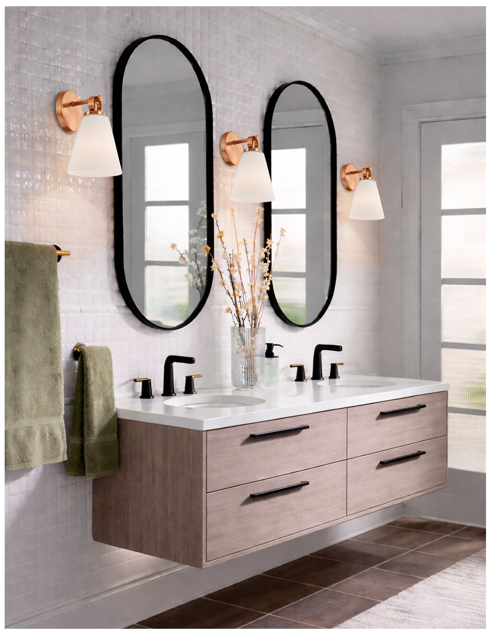 Image 7 Fusion Bolzano 9.75" High Brushed Brass, Opal Wall Sconce more views