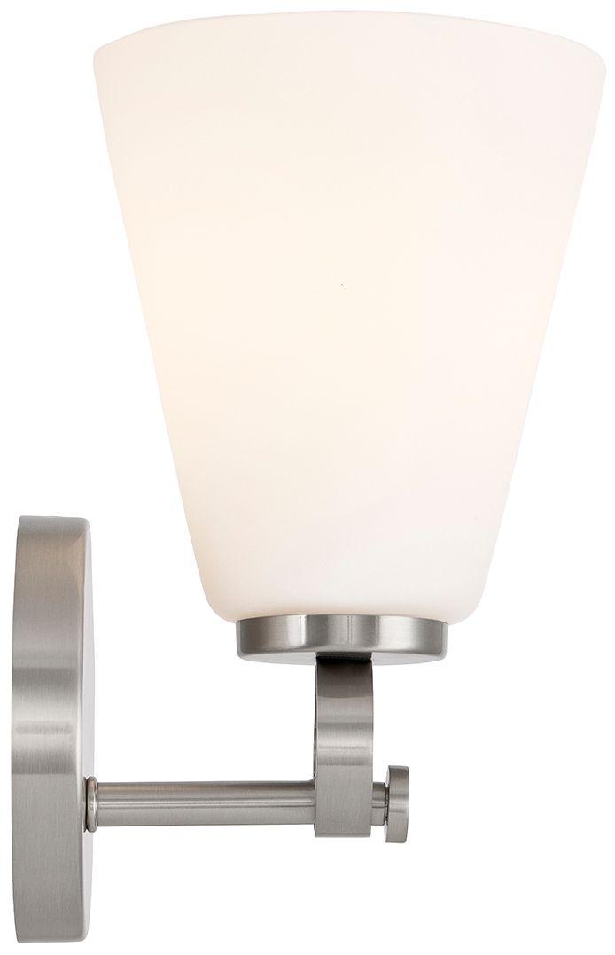 Image 2 Fusion Bolzano 9.75" High Brushed Nickel, Opal Wall Sconce more views
