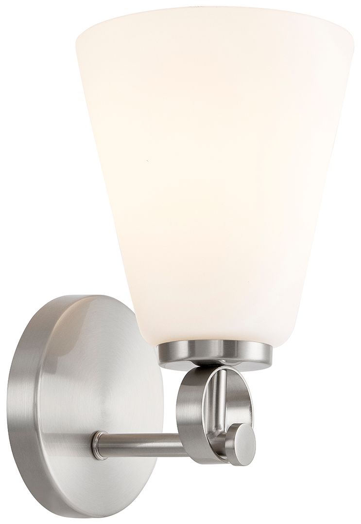 Image 3 Fusion Bolzano 9.75" High Brushed Nickel, Opal Wall Sconce more views