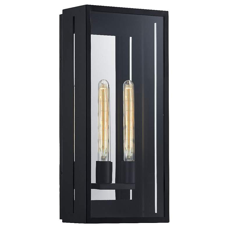 Image 2 Fusion Briarwood 22"H 2-Light Matte Black Outdoor Sconce w/ Clear Shad