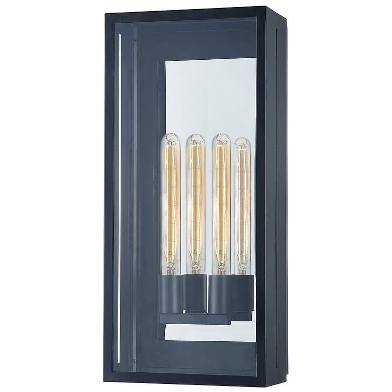 Image 3 Fusion Briarwood 22"H 2-Light Matte Black Outdoor Sconce w/ Clear Shad more views