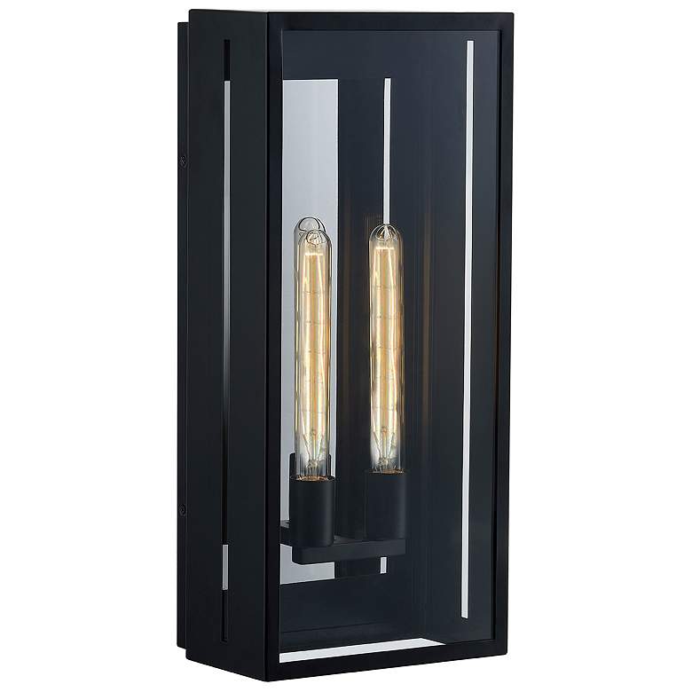 Image 4 Fusion Briarwood 22"H 2-Light Matte Black Outdoor Sconce w/ Clear Shad more views